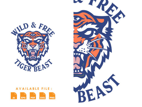 Tiger beast t shirt design