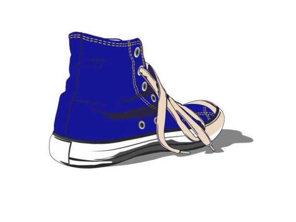 Blue shoe t shirt template