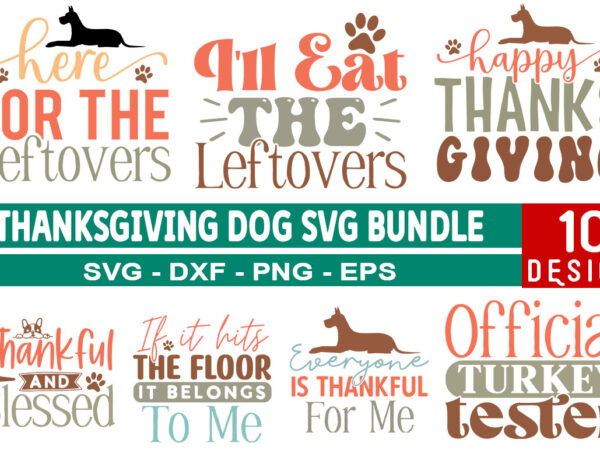 Thanksgiving dog svg bundle t shirt designs for sale