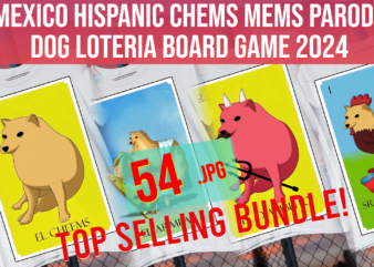 Mexico Hispanic Chems Memes Parody Dog Loteria Board Games 2024