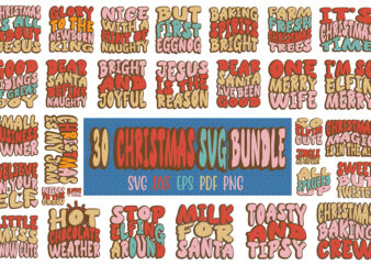 Retro Christmas SVG Bundle, Christmas SVG Bundle, Retro T-shirt Design