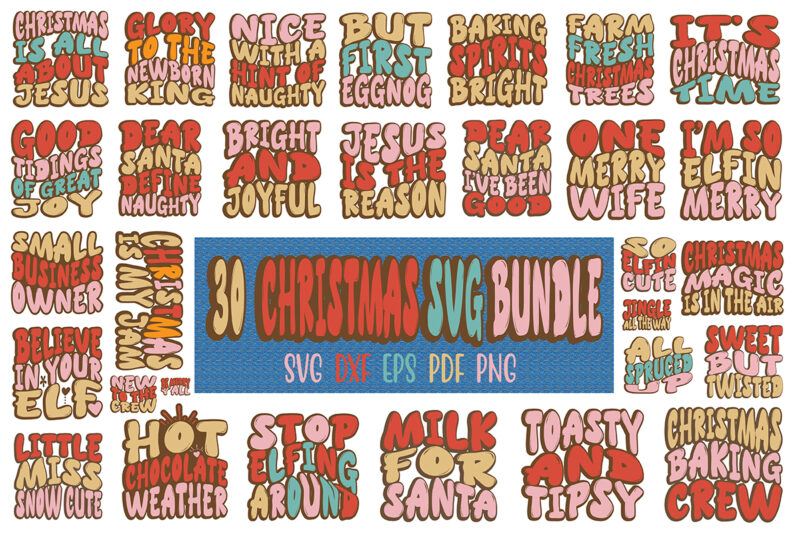 Retro Christmas SVG Bundle, Christmas SVG Bundle, Retro T-shirt Design