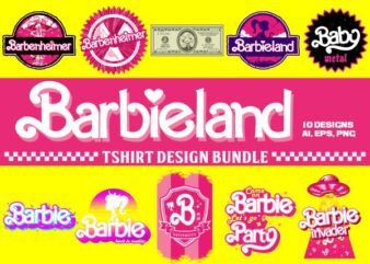 barbieland tshirt design bundle illustration