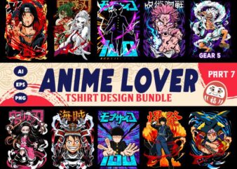 populer anime lover tshirt design bundle illustration part 7