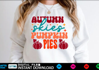 Autumn Skies Pumpkin Pies svg design fall design, fall, autumn, pumpkin, halloween, autumn design, fall leaves, thanksgiving, october, autumn leaves, spooky, leaves, leaf, fall colors, orange, cute, nature, season, ghost,