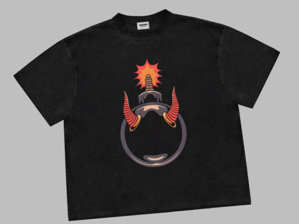Devil bomb t shirt vector illustration