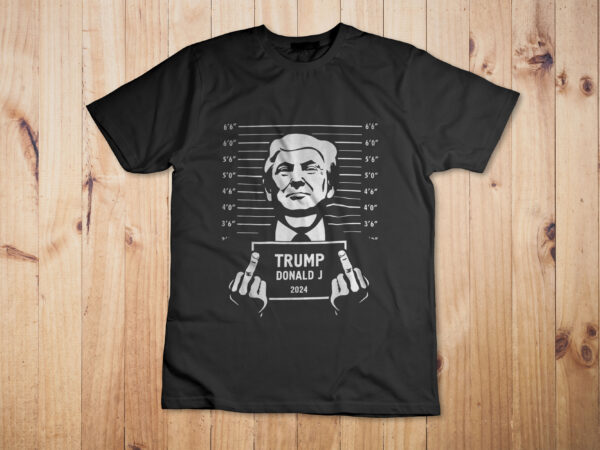 Trump 2024 mugshot style poster t-shirt design 2