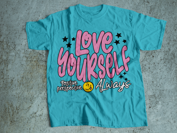 Love yourself tshirt design retro 70/60s style design