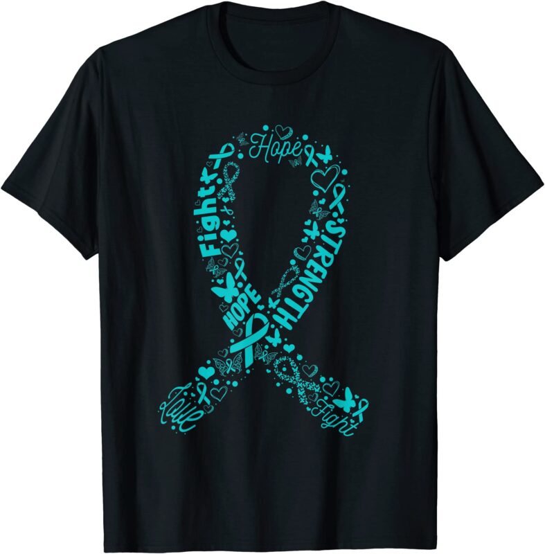 Fuck Cancer Shirt | Teal Ovarian Cancer Support Tee Fuck Cancer Shirt | Teal Ovarian Cancer Support Tee