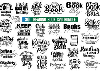 Reading Books SVG Bundle, Books Svg