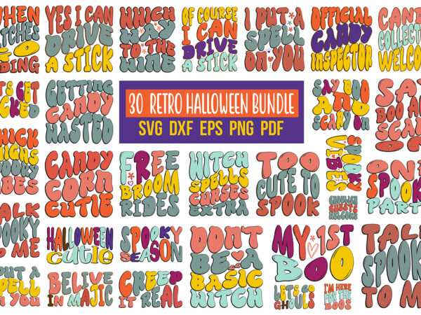 Retro halloween svg bundle, halloween svg bundle, pumkin svg, t shirt design online