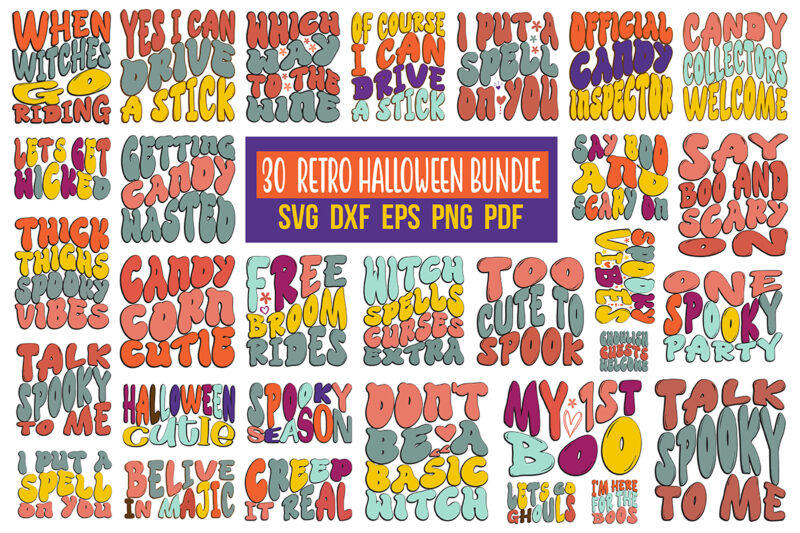 Retro Halloween SVG Bundle, Halloween SVG BUndle, Pumkin SVG,