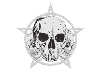 skulls t shirt template vector