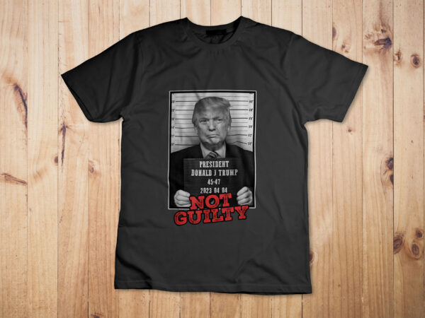 Funny donald trump not guilty mug shot, free trump 2024 t-shirt design 5