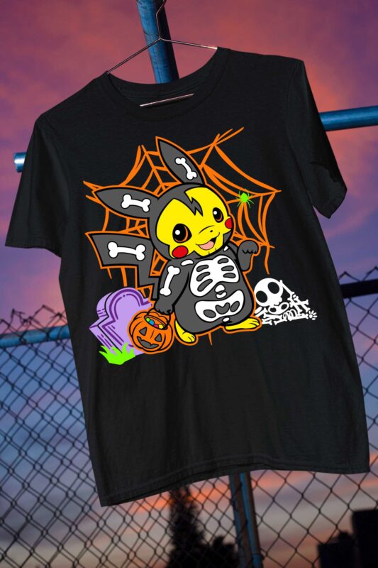 2024 halloween spooky season looney pokemon skulls dbz fan art parody print on demand bundle