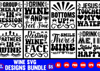 wine svg designs bundle