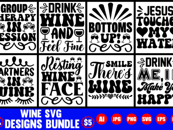 Wine svg designs bundle