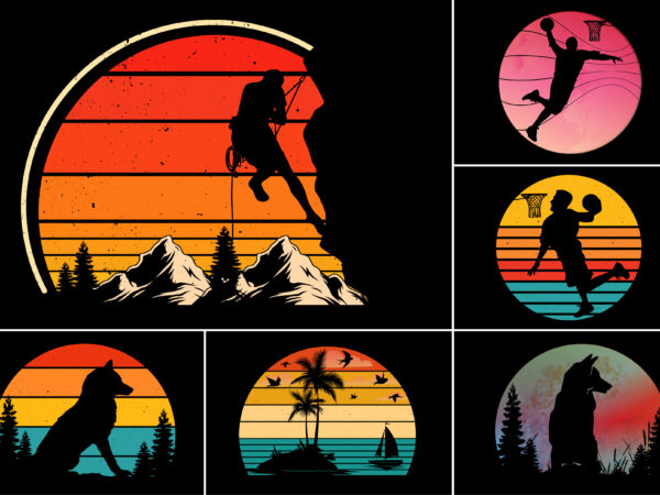 Sunset for t-shirt graphic vector