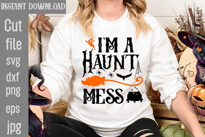 I'm a Haunt Mess T-shirt Design,Batty for Daddy T-shirt Design,Spooky School counselor T-shirt Design,Pet all the pumpkins! T-shirt Design,Halloween T-shirt Design,Halloween T-Shirt Design Bundle,Halloween Vector T-Shirt Design, Halloween T-Shirt Design