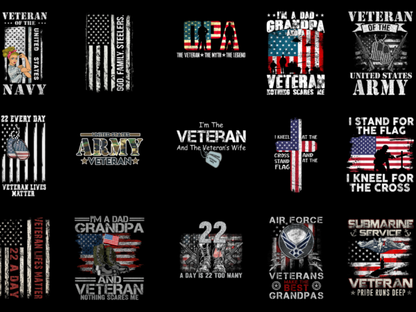 15 veteran shirt designs bundle for commercial use part 1, veteran t-shirt, veteran png file, veteran digital file, veteran gift, veteran download, veteran design amz