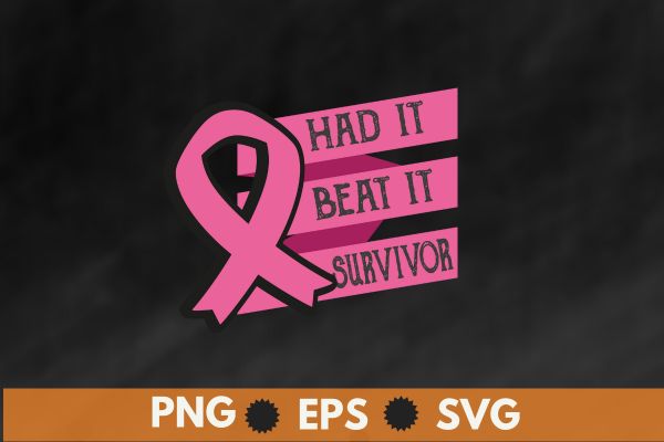 Breast cancer i had it i beat it survivor pink ribbon t-shirt design vector, black women, afro girl, breast cancer,support breast cancer, pink ribbon, cancer awareness, survivors