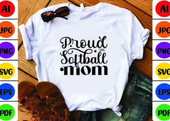 proud softball mom t shirt illustration