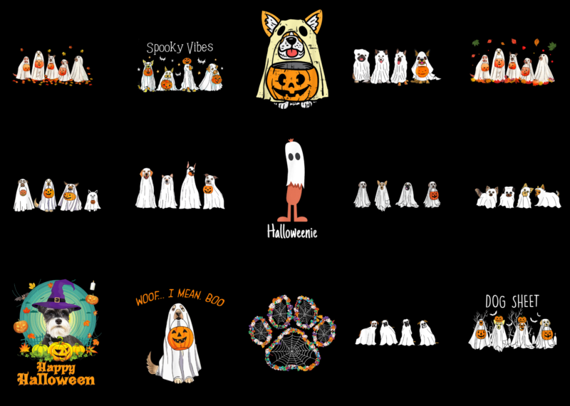 15 Dog Ghost Halloween Shirt Designs Bundle For Commercial Use Part 1, Dog Ghost Halloween T-shirt, Dog Ghost Halloween png file, Dog Ghost Halloween digital file, Dog Ghost Halloween gift,