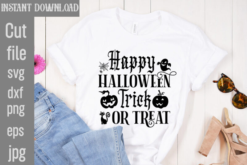 Happy Halloween Trick Or Treat T-shirt DesignBad Witch T-shirt Design,Trick or Treat T-Shirt Design, Trick or Treat Vector T-Shirt Design, Trick or Treat , Boo Boo Crew T-Shirt Design, Boo