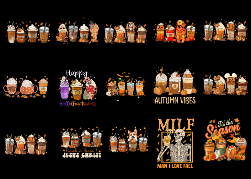 15 Fall Coffee Latte Shirt Designs Bundle For Commercial Use Part 1, Fall Coffee Latte T-shirt, Fall Coffee Latte png file, Fall Coffee Latte digital file, Fall Coffee Latte gift,