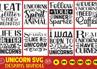 unicorn svg designs bundle