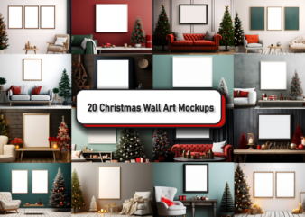 Cozy Christmas Wall Art Poster Mockup Bundle