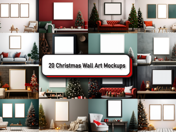 Cozy christmas wall art poster mockup bundle t shirt vector file