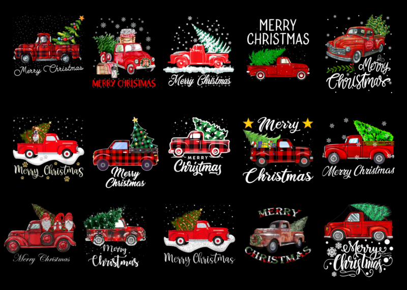 15 Red Truck Christmas Tree Shirt Designs Bundle For Commercial Use Part 1, Red Truck Christmas Tree T-shirt, Red Truck Christmas Tree png file, Red Truck Christmas Tree digital file,
