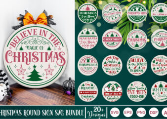 Christmas Round Sign SVG Bundle Poch Sing SVG, christmas porch sing svg, christmas porch svg, christmas porch svg, porch svg, long sing svg, santa porch sing svg,santa stop here, Christmas