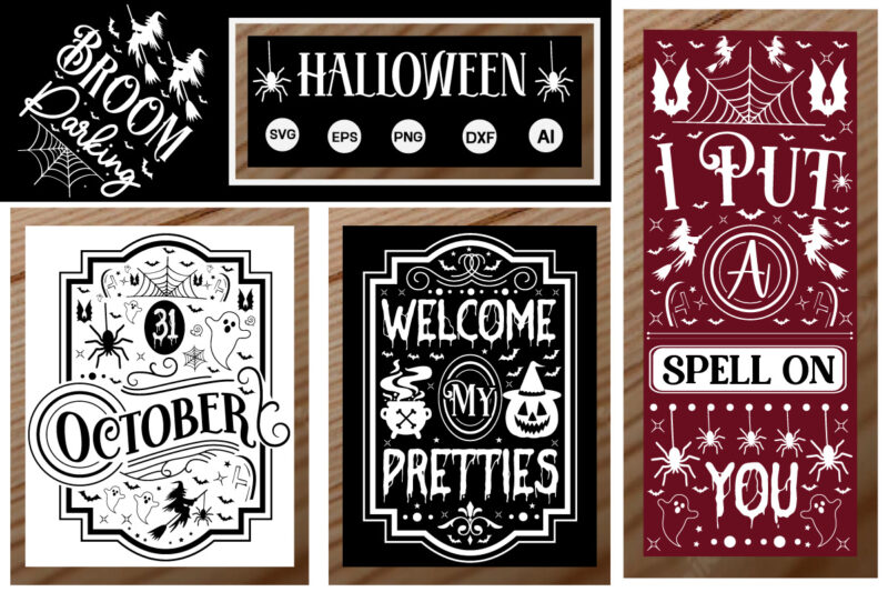 Halloween Porch Signs SVG Bundle halloween svg, halloween svg bundle, farmhouse halloween svg, farmhouse halloween svg bundle, old farmhouse halloween sighs svg, farmhouse halloween signs svg, vintage halloween signs svg,