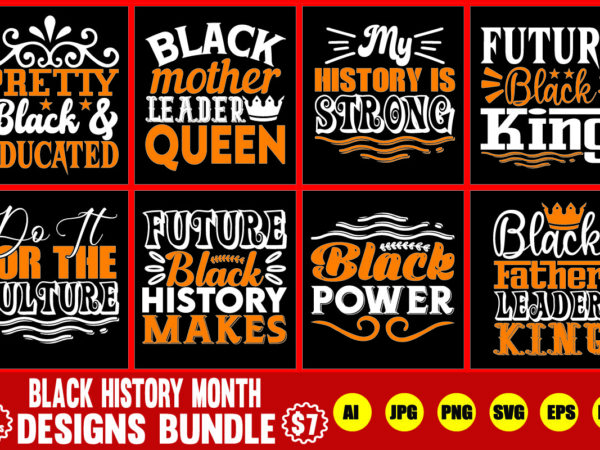 Black history month svg designs bundle