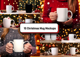 Cozy Christmas Mug Mockup Bundle t shirt vector file