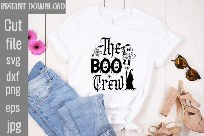 Halloween T-shirt Designs Bundle,Bad Witch T-shirt Design,Trick or Treat T-Shirt Design, Trick or Treat Vector T-Shirt Design, Trick or Treat , Boo Boo Crew T-Shirt Design, Boo Boo Crew Vector