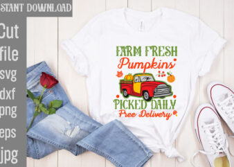 Farm Fresh Pumpkins Picked Daily Free Delivery T-shirt Design,Autumn Skies Pumpkin Pies T-shirt Design,,Fall T-Shirt Design Bundle,#Autumn T-Shirt Design Bundle, Autumn SVG Bundle,Fall SVG Cutting Files, Hello Fall T-Shirt Design,