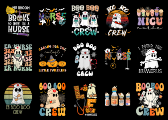 15 Nurse Halloween Shirt Designs Bundle For Commercial Use Part 1, Nurse Halloween T-shirt, Nurse Halloween png file, Nurse Halloween digital file, Nurse Halloween gift, Nurse Halloween download, Nurse Halloween design AMZ