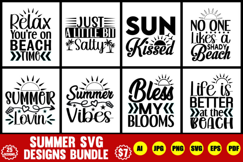 summer svg designs bundle