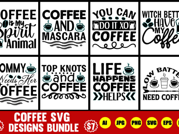 Coffee svg designs bundle