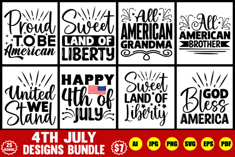 4th july svg designs bundle