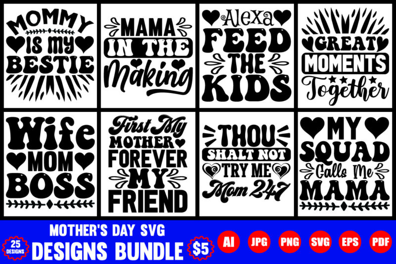 mother’s day svg designs bundle