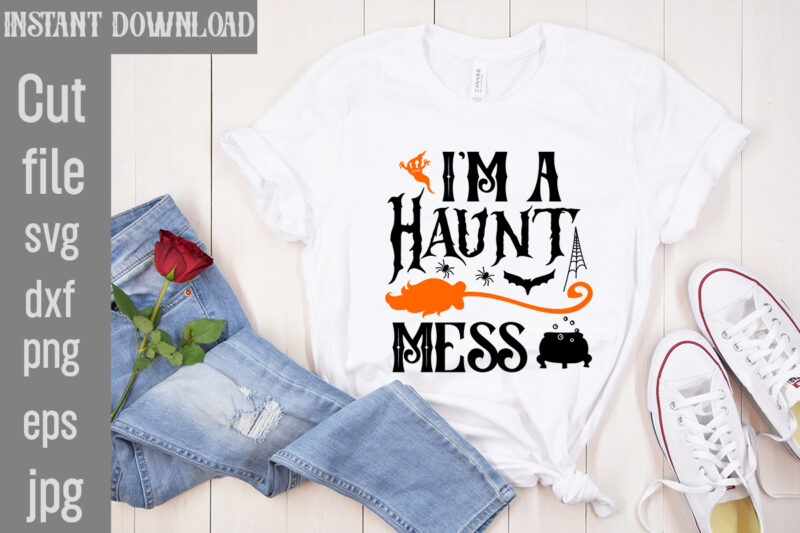 I'm a Haunt Mess T-shirt Design,Batty for Daddy T-shirt Design,Spooky School counselor T-shirt Design,Pet all the pumpkins! T-shirt Design,Halloween T-shirt Design,Halloween T-Shirt Design Bundle,Halloween Vector T-Shirt Design, Halloween T-Shirt Design