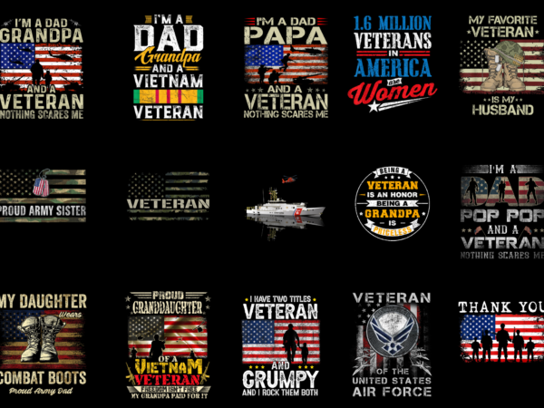 15 veteran shirt designs bundle for commercial use part 2, veteran t-shirt, veteran png file, veteran digital file, veteran gift, veteran download, veteran design amz