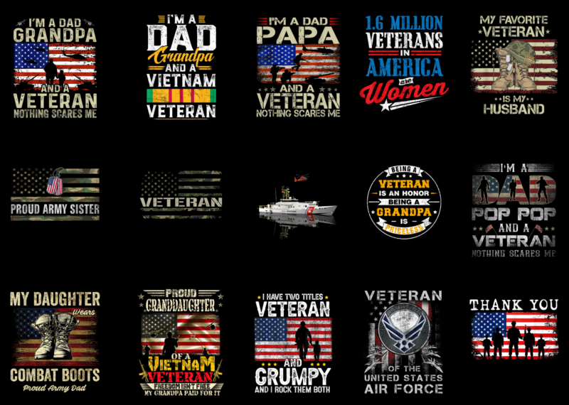 15 Veteran Shirt Designs Bundle For Commercial Use Part 2, Veteran T-shirt, Veteran png file, Veteran digital file, Veteran gift, Veteran download, Veteran design AMZ