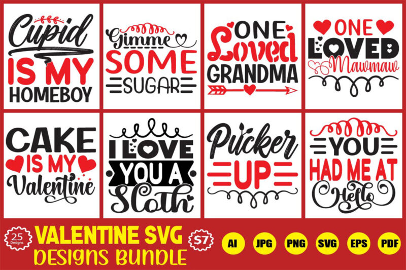 valentine svg designs bundle