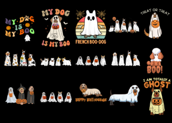 15 Dog Ghost Halloween Shirt Designs Bundle For Commercial Use Part 2, Dog Ghost Halloween T-shirt, Dog Ghost Halloween png file, Dog Ghost Halloween digital file, Dog Ghost Halloween gift,