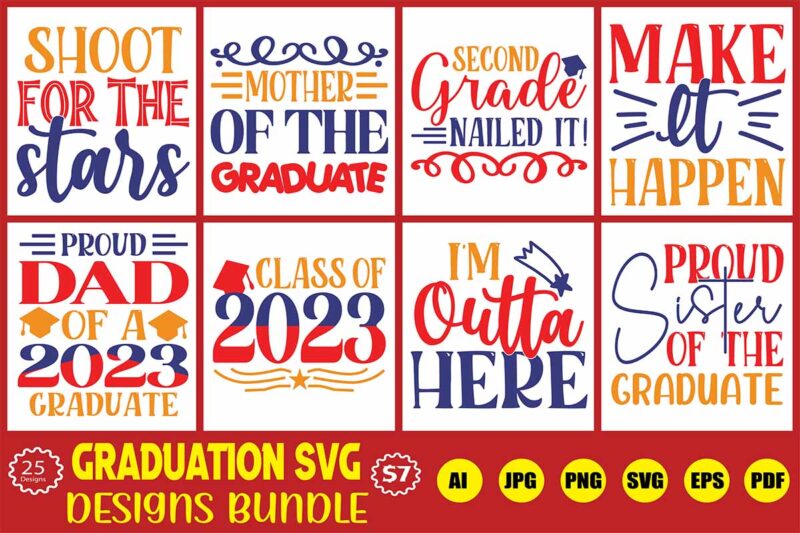 graduation svg designs bundle